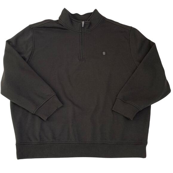Izod Mens Black Shirt Advantage Performance Stretch Size 2XL Pullover 1/4 Zip - Picture 2 of 15